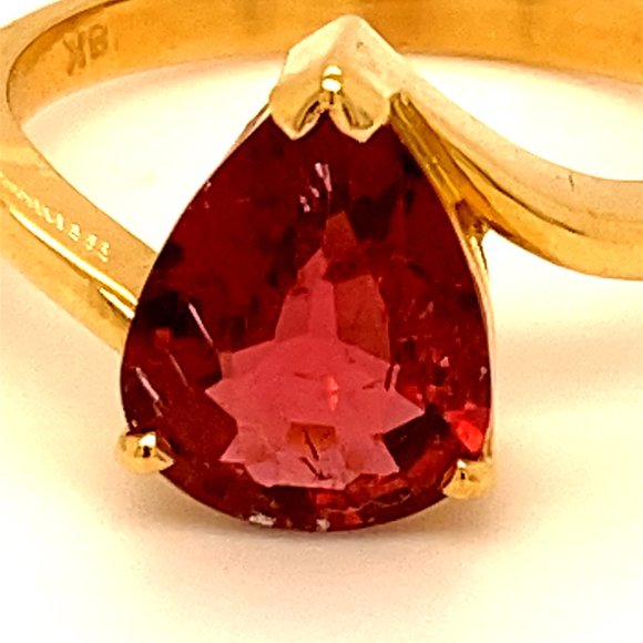 Rubellite 2.68ct Solid 18K Yellow Gold Ring - Picture 6 of 6